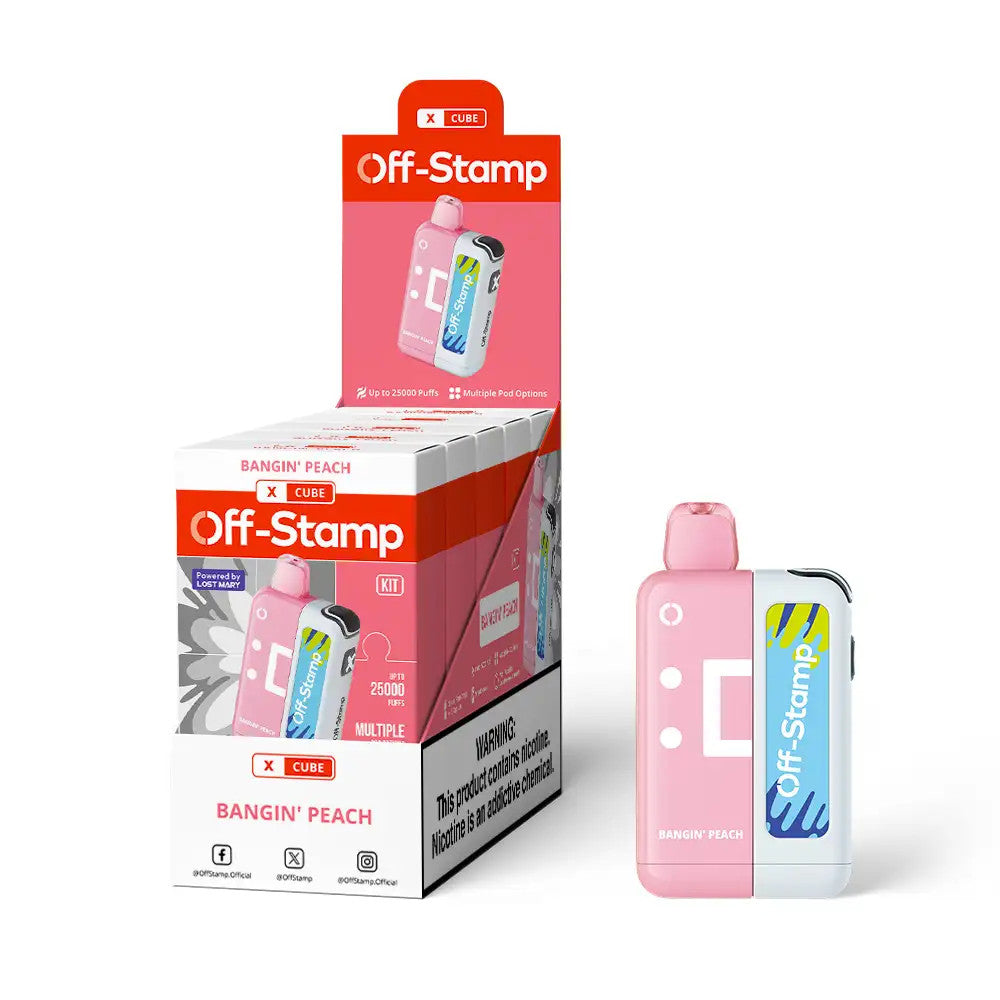 OFF STAMP X-CUBE 25000 PUFFS 5% NIC 18ML DISPOSABLE KIT 5CT DISPLAY