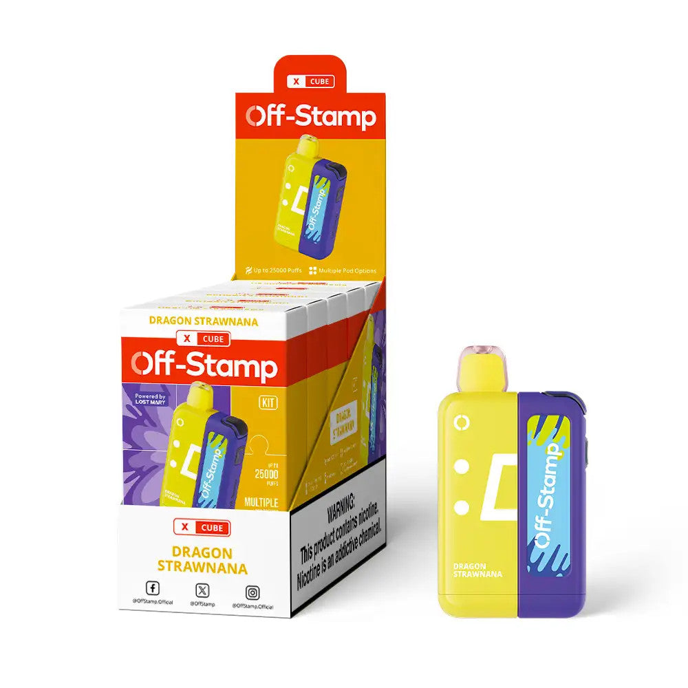 OFF STAMP X-CUBE 25000 PUFFS 5% NIC 18ML DISPOSABLE KIT 5CT DISPLAY