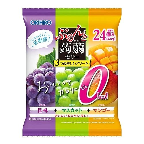 Orihiro 0 Calorie Bite Sized Fruit Konjac Jelly Assortment