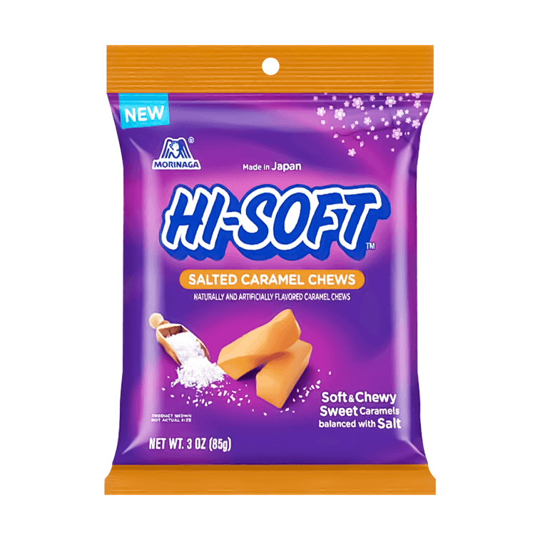 Hi Soft Peg Bag Salted Caramel Chews Jelly Gummy Candy,3 oz