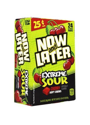 Now & Later 24-.93 Oz Extreme Sour Cherry - SBCDISTRO