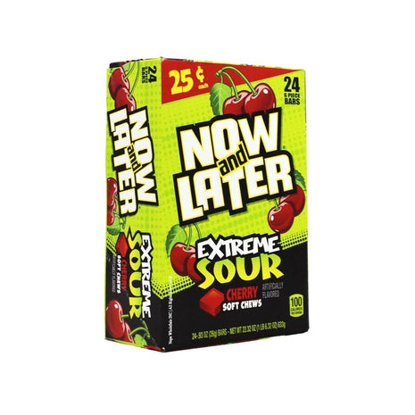 Now & Later 24-.93 Oz Extreme Sour Cherry - SBCDISTRO