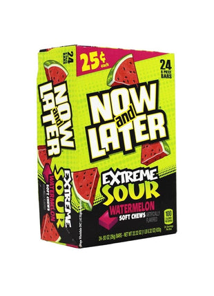 Now & Later 24-.93 Oz Extreme Sour Watermelon - SBCDISTRO