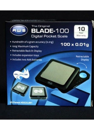 Aws | 0.01 Gm | Digital Pocket Scale Blade 100* | Black - SBCDISTRO