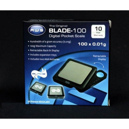 Aws | 0.01 Gm | Digital Pocket Scale Blade 100* | Black - SBCDISTRO