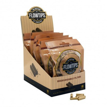 Flow Tips Biodegradable Filters - 10 Bags/display - SBCDISTRO