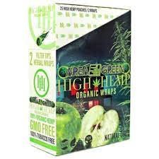 High Hemp Area 51 Green Apple 2 Filter Organic Wraps - SBCDISTRO