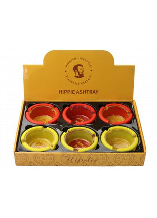 Hipster Silicone Glass Ashtray Assorted Colors 6ct/display - SBCDISTRO
