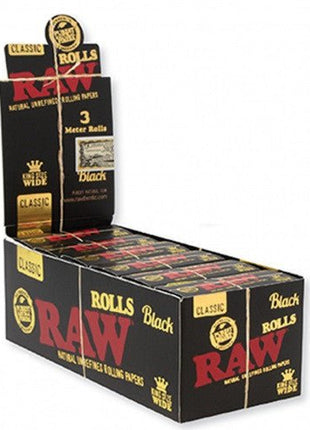 Raw Black Classic Ks Wide 3 Meter Rolls 12 Per Box - SBCDISTRO