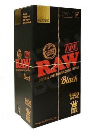 Raw Black Cones King Size 1400ct 4 Display Per Case - SBCDISTRO
