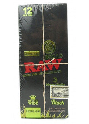 Raw Black Organic Hemp Rolls 3 Meter 12ct/display - SBCDISTRO