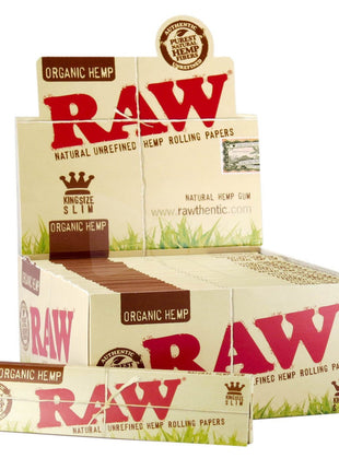 Raw Organic King Slim Size Paper 24 Per Box - SBCDISTRO