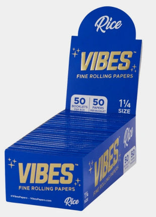 Vibes Fine Rolling Papers 1 ¼ (50 Papers/ 50 Books) Rice - Blue - SBCDISTRO