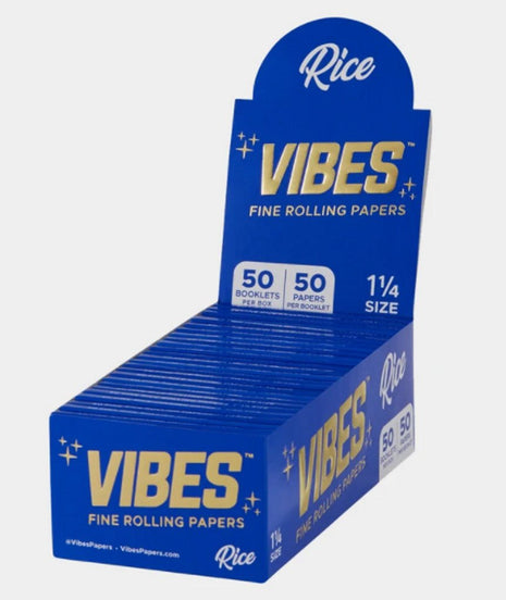 Vibes Fine Rolling Papers 1 ¼ (50 Papers/ 50 Books) Rice - Blue - SBCDISTRO