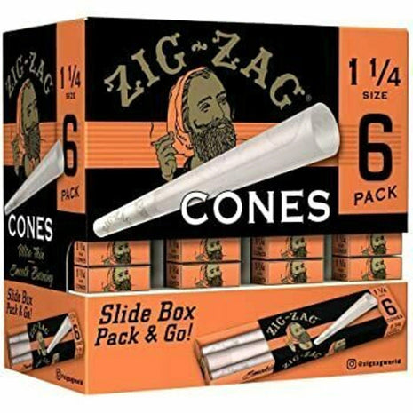 Zig Zag 1 1/4 Ultra Thin Slide Pack & Go 6pk Cones - SBCDISTRO