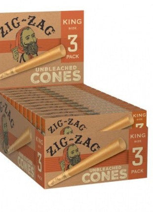 Zig Zag Cone King Size 3pk Unbleached - SBCDISTRO