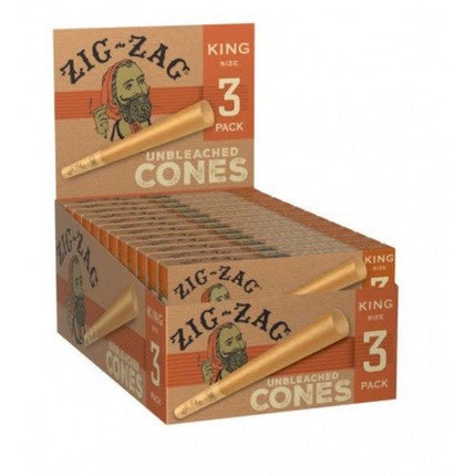 Zig Zag Cone King Size 3pk Unbleached - SBCDISTRO